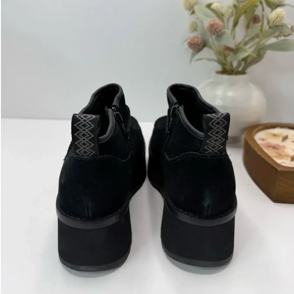 UGG Cityfunc Suede Ultra Mini Platform Water Resistant Boot Black Women 6.5 NWOB